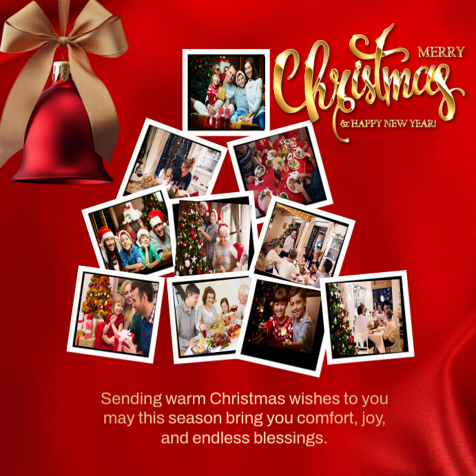 Copy of Red Collage Merry Christmas Wishes Instagram Post | PosterMyWall