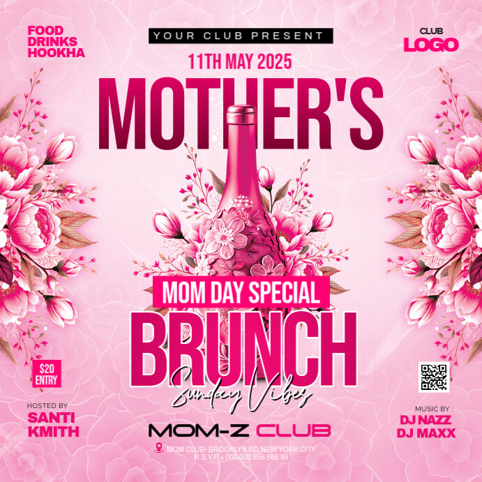 Red Collage  Mother's Day Party  Instagram Post Wpis na Instagrama template