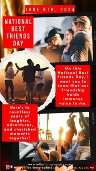 Red Collage National Best Friends Day Instagr Instagram Reel template