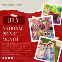 Red Collage National Picnic Month Instagram Post Iphosti le-Instagram template