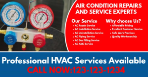 Red Collage Professional Hvac Services Facebo Изображение, которым поделились на Facebook template