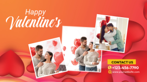 Красный Valentine's Day Celebration Twitter-opslag Template