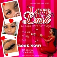 Red Collage Valentine's Lash  Instagram Post Instagram-opslag template