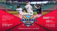 Red College Baseball Tournament Banner Umbukiso Wedijithali (16:9) template