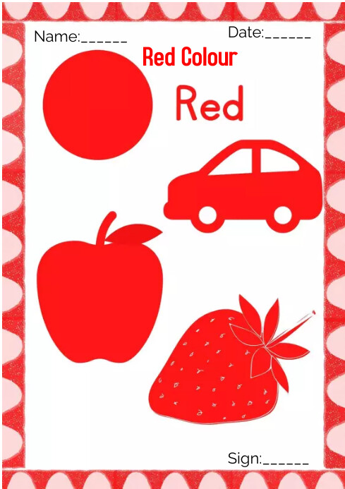 Red Colour - Identifying the Colour Reading Template | PosterMyWall