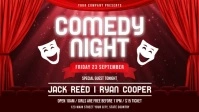 Red Comedy Night Event Facebook Cover Video template