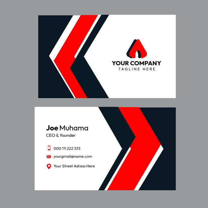 Red Company Calling Card Template | PosterMyWall