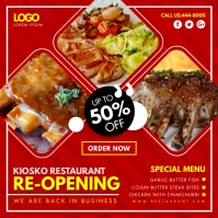 Red Continental Restaurant Grand Reopening On Instagram Post template