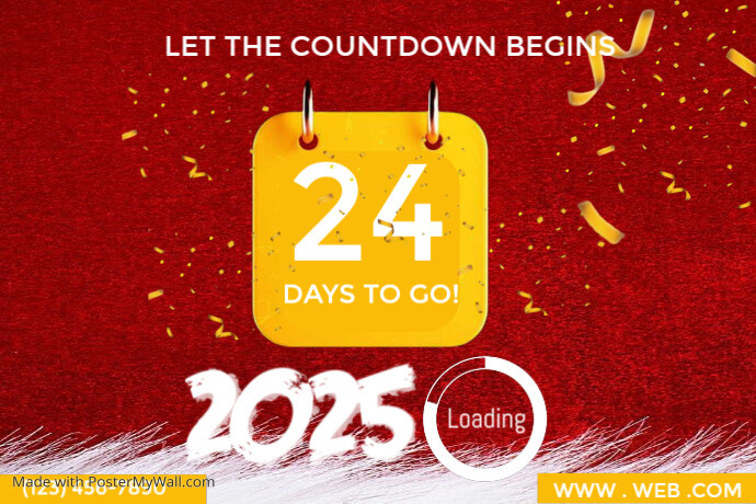 Red Countdown Poster Template | PosterMyWall