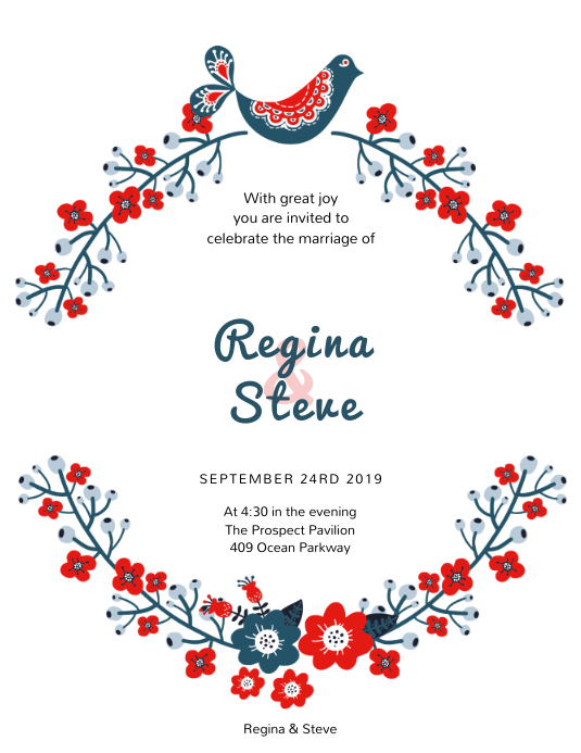 Red Country Style Wedding Invitation Template Postermywall