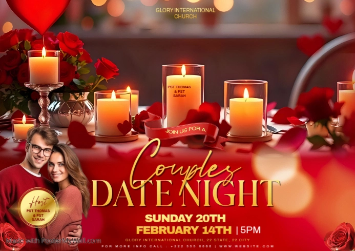 Red Couples Date Night A3 Template | PosterMyWall