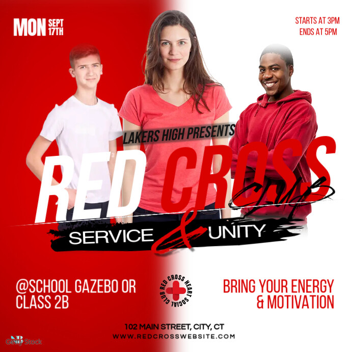 Red Cross Club Flyer/Poster Instagram 帖子 template