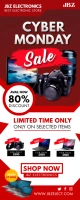 Red Cyber Monday Sale Roll up Banner template