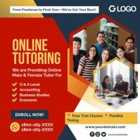 Red Dark Blue Professional Online Tutoring University Student  Instagram Post template