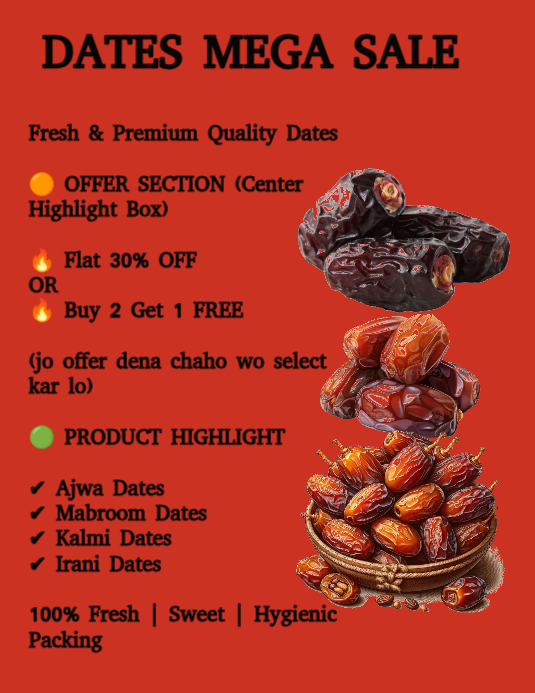Red Dates Mega Sale Flyers Template | PosterMyWall