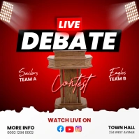 Red  Debate Contest Instagram Post template