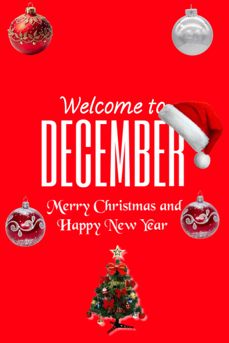 Red December Celebration Pinterest Graphic Template | PosterMyWall