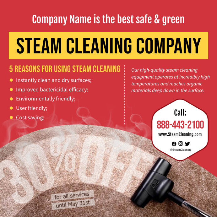 Deep Clean Promo Copy of Red Deep Cleaning Ad Instagram Image | PosterMyWall