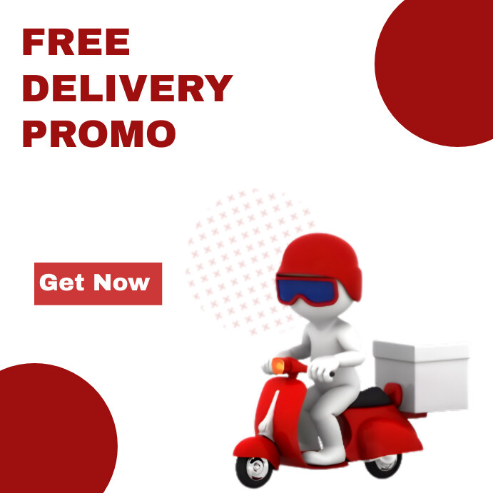 Red Delivery Instagram post Template | PosterMyWall