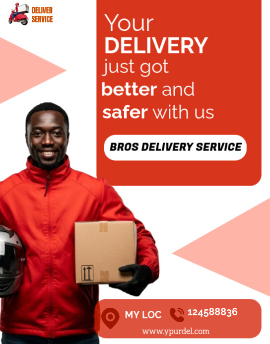 Red Delivery  Poster/wallboard template