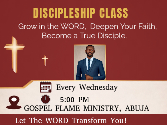 Red Discipleship Class Presentation Template | PosterMyWall