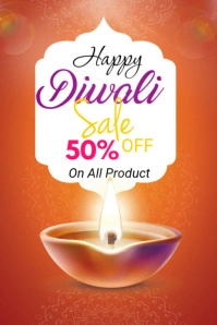 Red Diwali Festival Offer Pinterest Graphic template