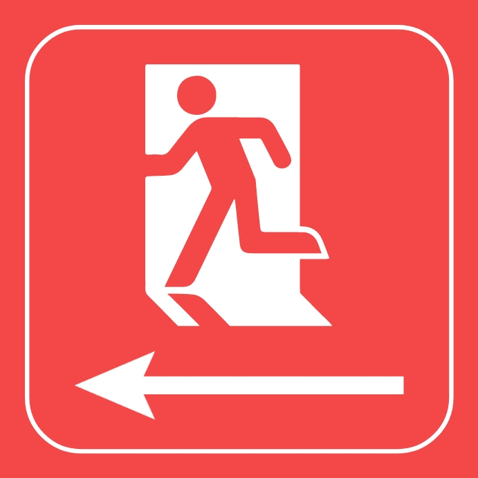 red door exit signs Template | PosterMyWall