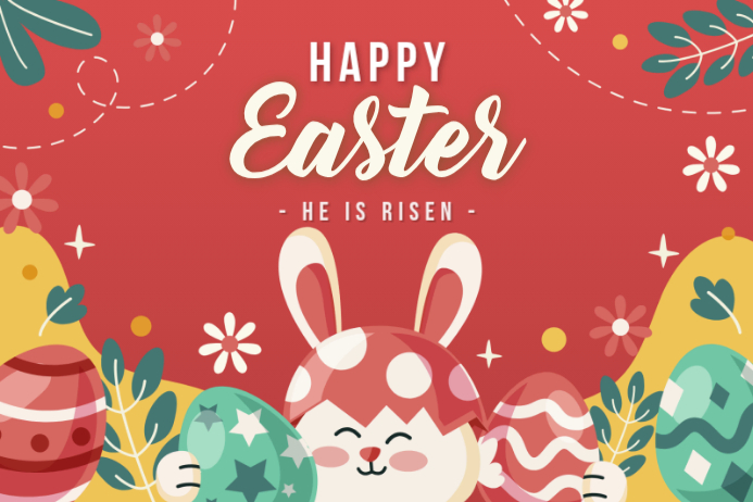 Red Easter Celebration Poster Modelo | PosterMyWall