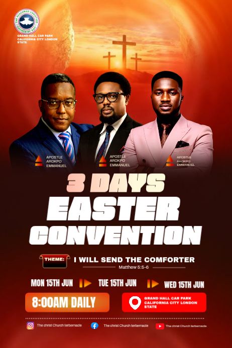 Modello Red Easter Convention Poster | PosterMyWall