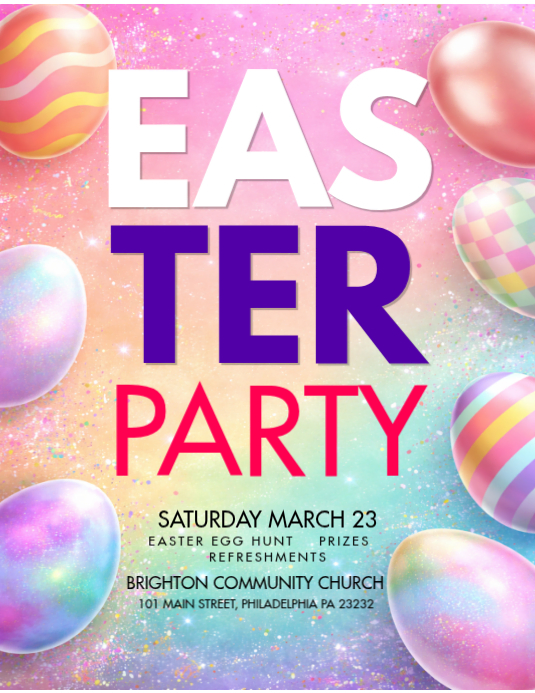 Red Easter Party Flyer Template | PosterMyWall