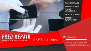 Czerwony Mobile Repair Services Facebook-covervideo Template