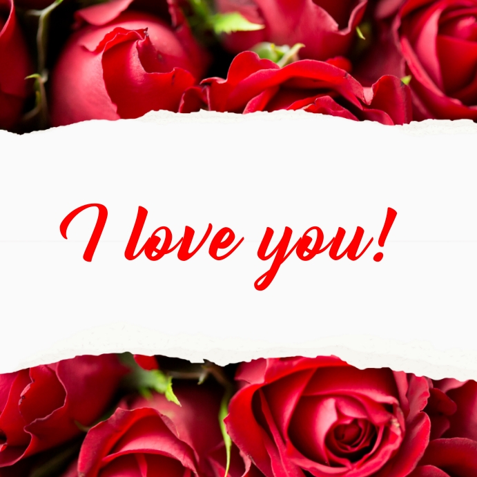 Red Elegant I Love You Instagram Post Template | PosterMyWall