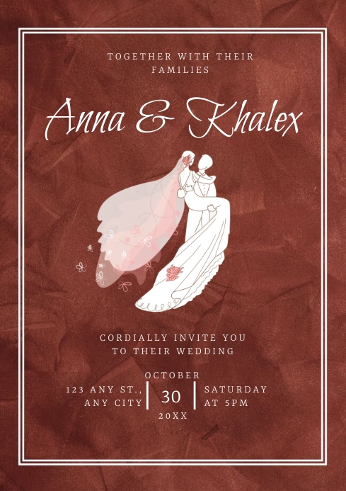 Copy of RED ELEGANT WEDDING invitation | PosterMyWall