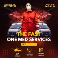 Red Emergency Medical Services Instagram Post template