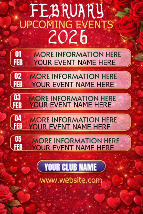 Event Calendar Poster Red Event Calendar Poster Template | PosterMyWall