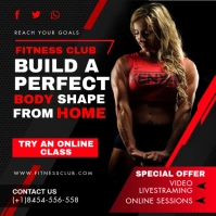 Red Exercise and Fitness App Advert Instagram Post template