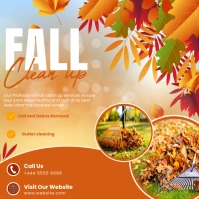 Red Fall Cleaan Up Instagram Post Instagram P template