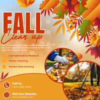 สีส้ม Fall Clean Up Services โพสต์บน Instagram Template