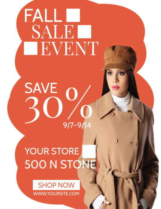 Red  Fall Sale Ad Flyer Flyer (us Letter) Pamflet (VSA Brief) template