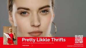 Red Fashion Brand Prerry Likkle Thrifts Spons Digitalt display (16:9) template