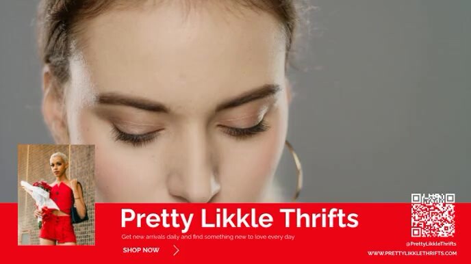 Red Fashion Brand Prerry Likkle Thrifts Spons Digitale Vertoning (16:9) template