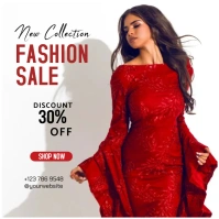 Red Fashion Sale Instagram Post Square (1:1) template