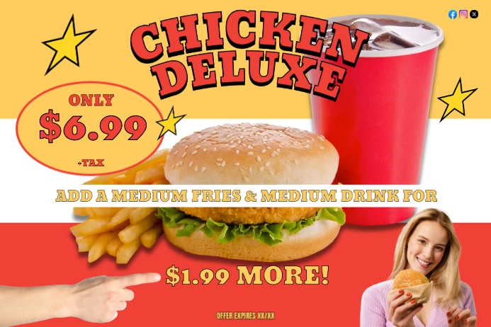 Red Fast Food Promotion Poster Template | PosterMyWall