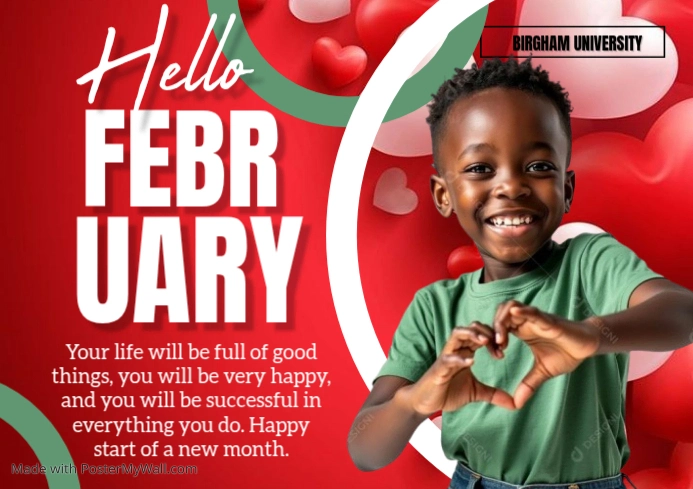 Copy of Red February Greeting A4 | PosterMyWall