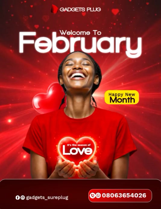 Red February Promotions Flyers Template | PosterMyWall