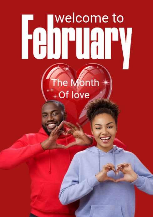 Red February - The Month of Love A4 Template | PosterMyWall