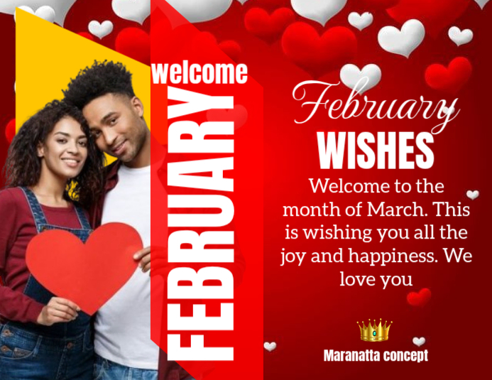 Red February Wishes Flyer Template | PosterMyWall
