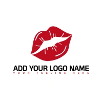 Red Female Lips/valentines Logo/galentines Lo template