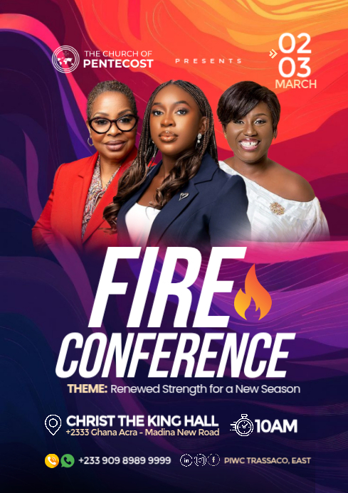 Red Fire Conference A4 Template | PosterMyWall