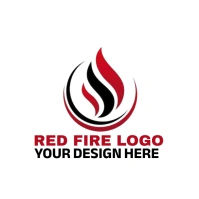 red fire logo template